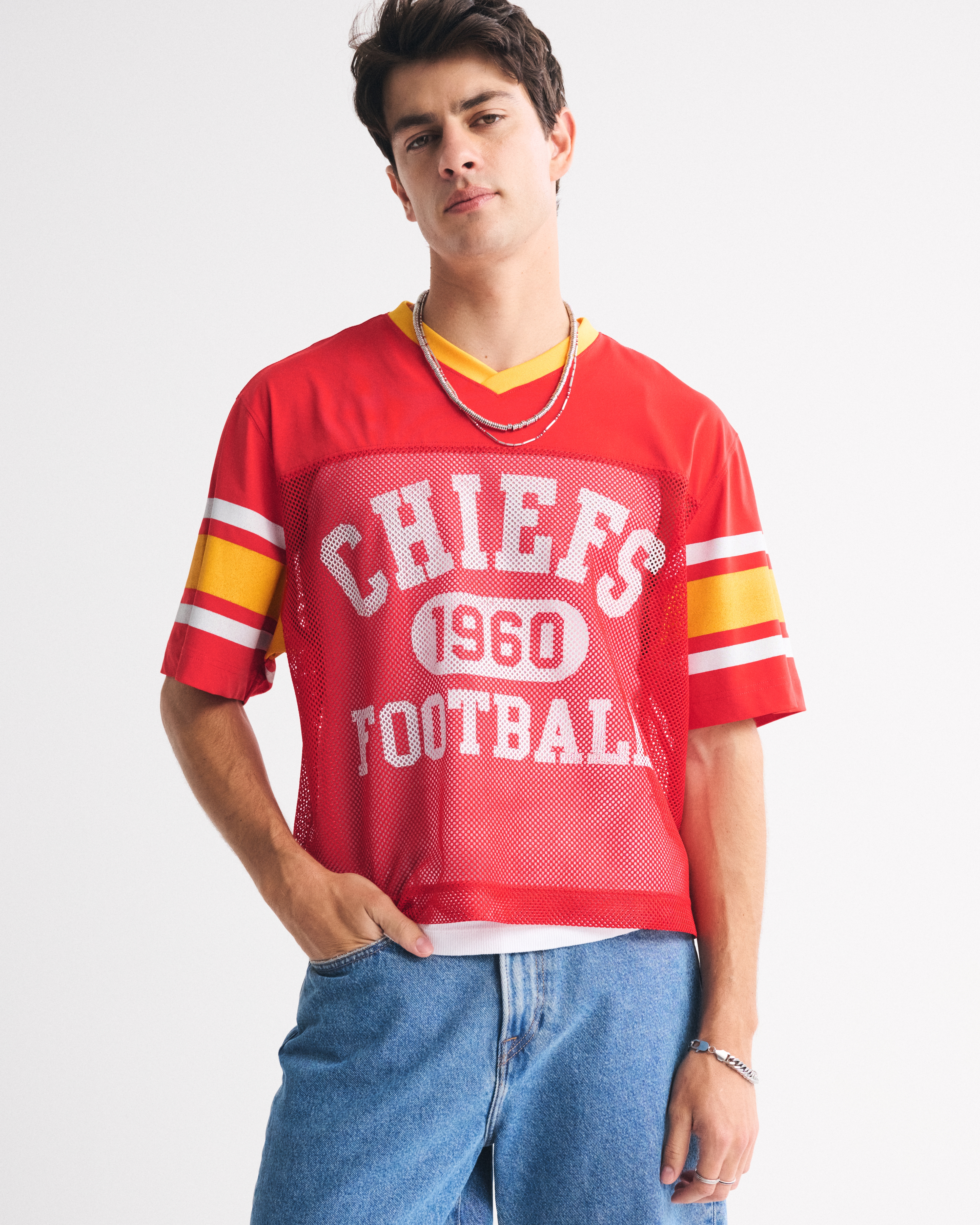 Abercrombie & Fitch Kansas City Chiefs Mesh Tee In Red