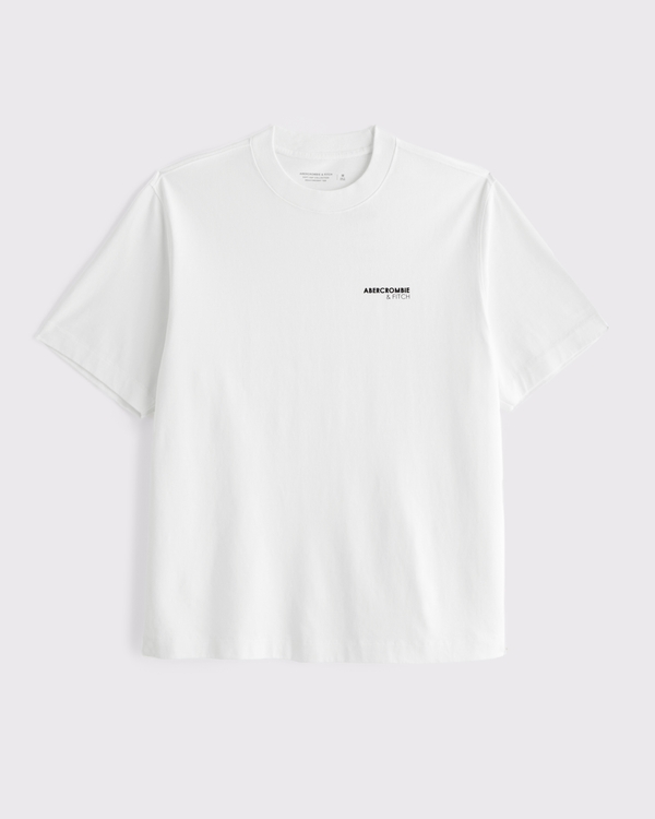 Premium Heavyweight 2.0 Micro-Logo Tee, White view 1