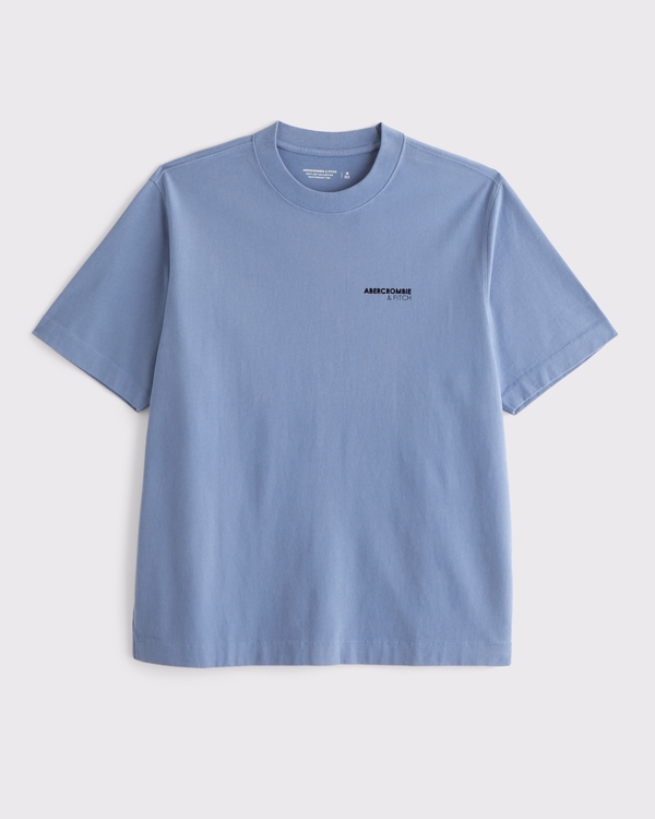 Premium Heavyweight Micro-Logo Tee, Cool Blue view 1