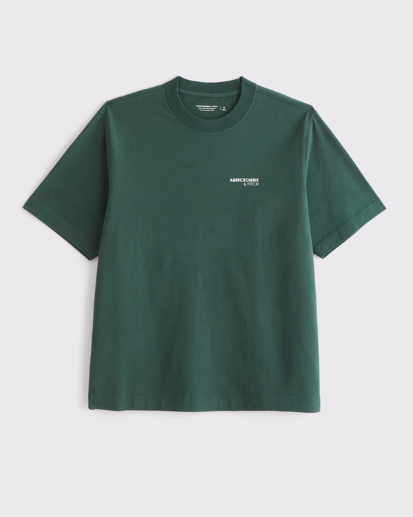 Premium Heavyweight 2.0 Micro-Logo Tee, Forest view 1