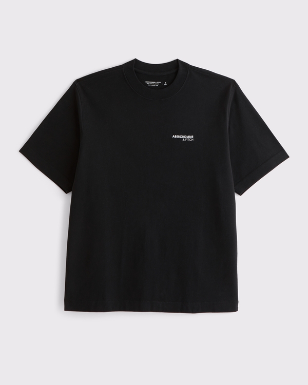 Premium Heavyweight Micro-Logo Tee, Black view 1