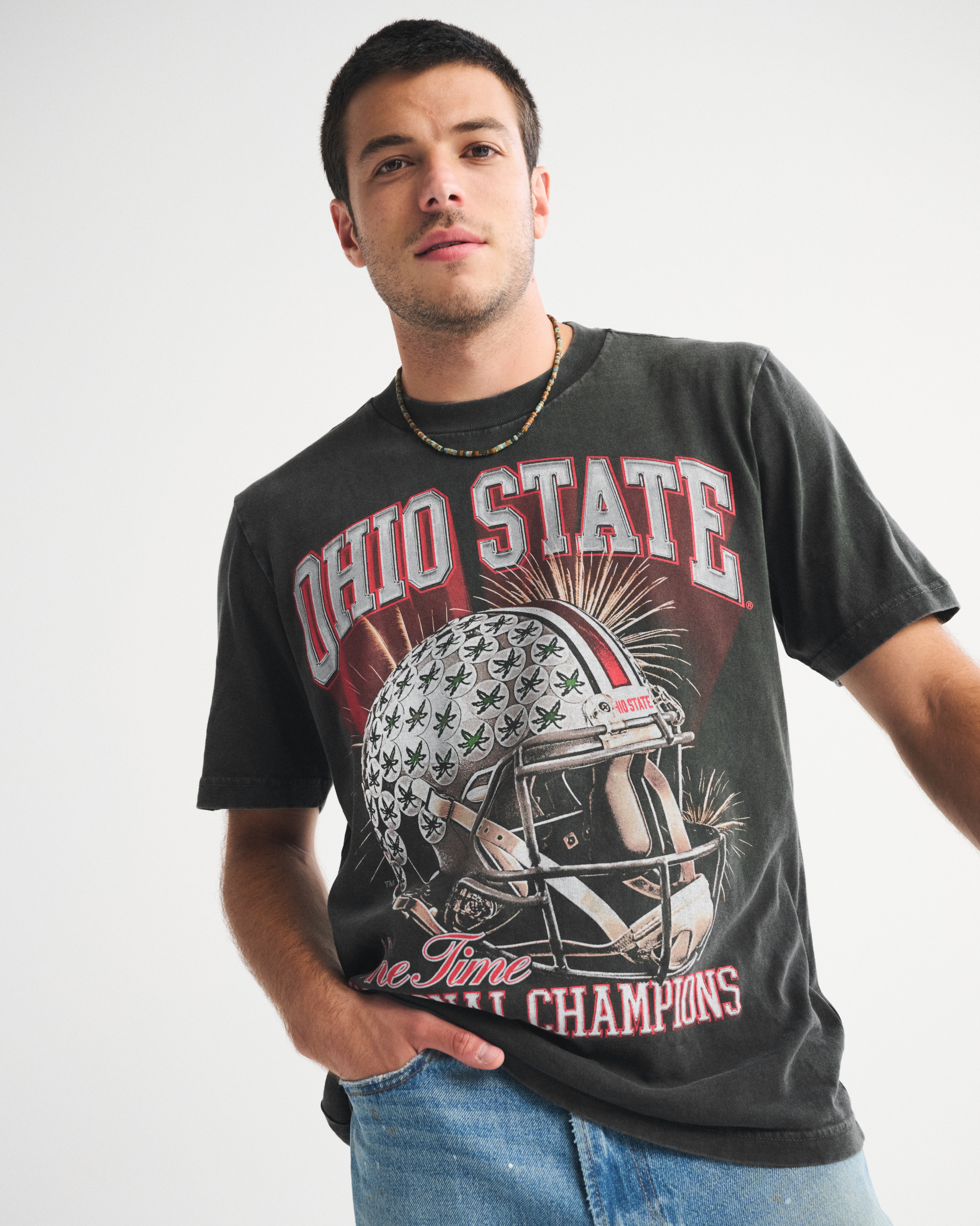Abercrombie & Fitch The Ohio State University Vintage-inspired Graphic Tee In Brown