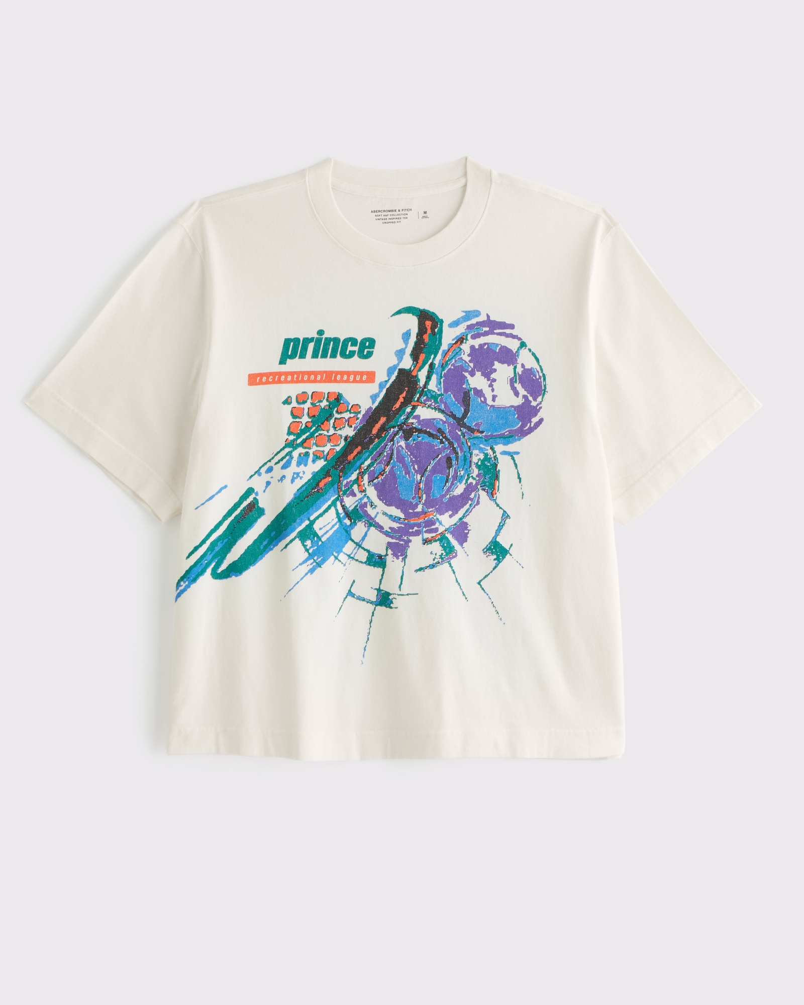 メンズ Prince Tennisヴィンテージ風クロップド グラフィックTシャツ