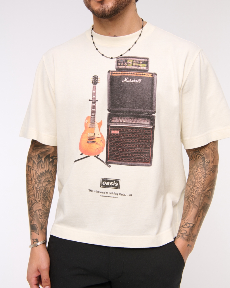 Oasis Vintage-Inspired Cropped Graphic Tee