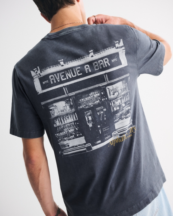 Bar Classic Polished Graphic Tee, Midnight view 1