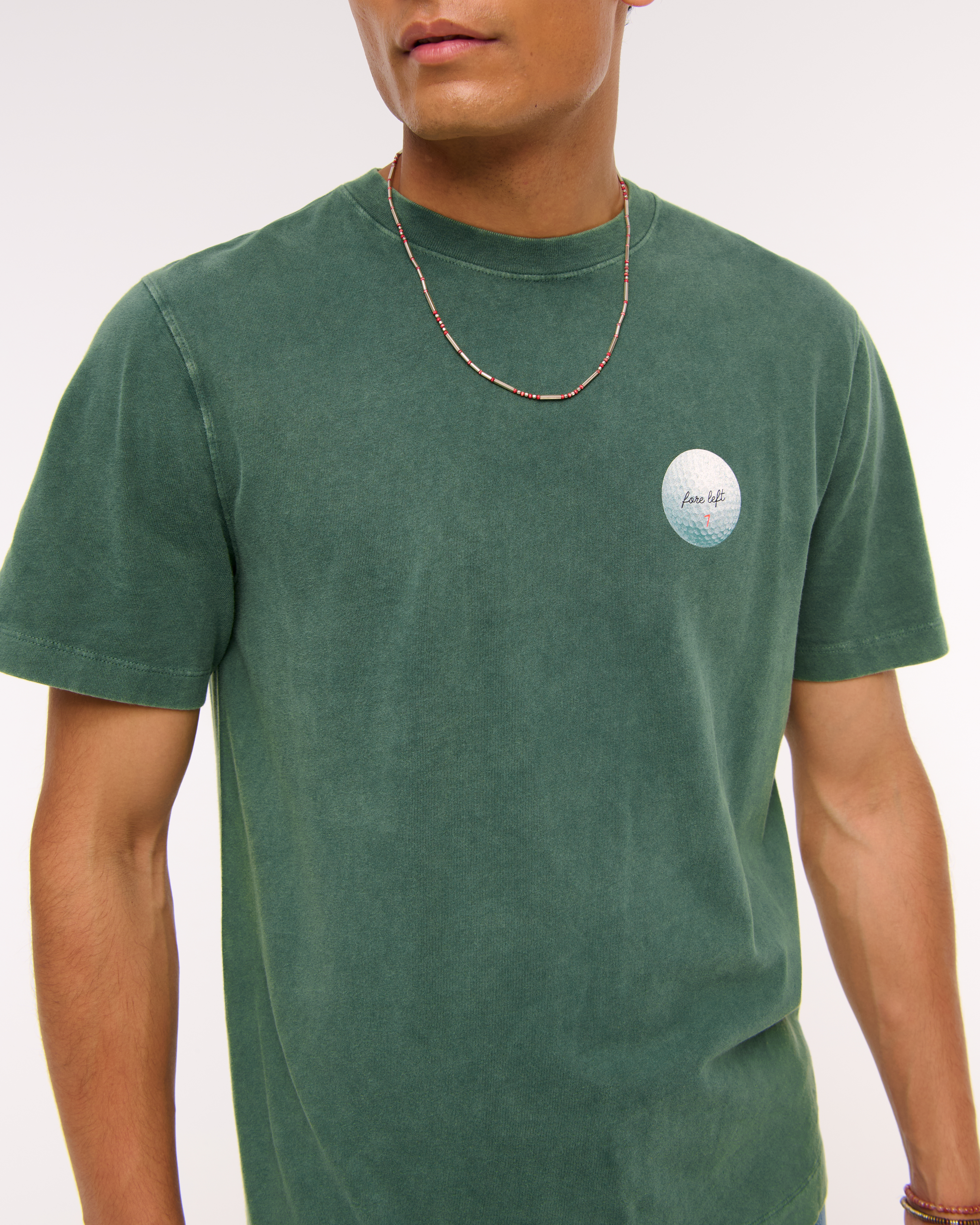 Abercrombie & Fitch Golf Classic Polished Graphic Tee In Green