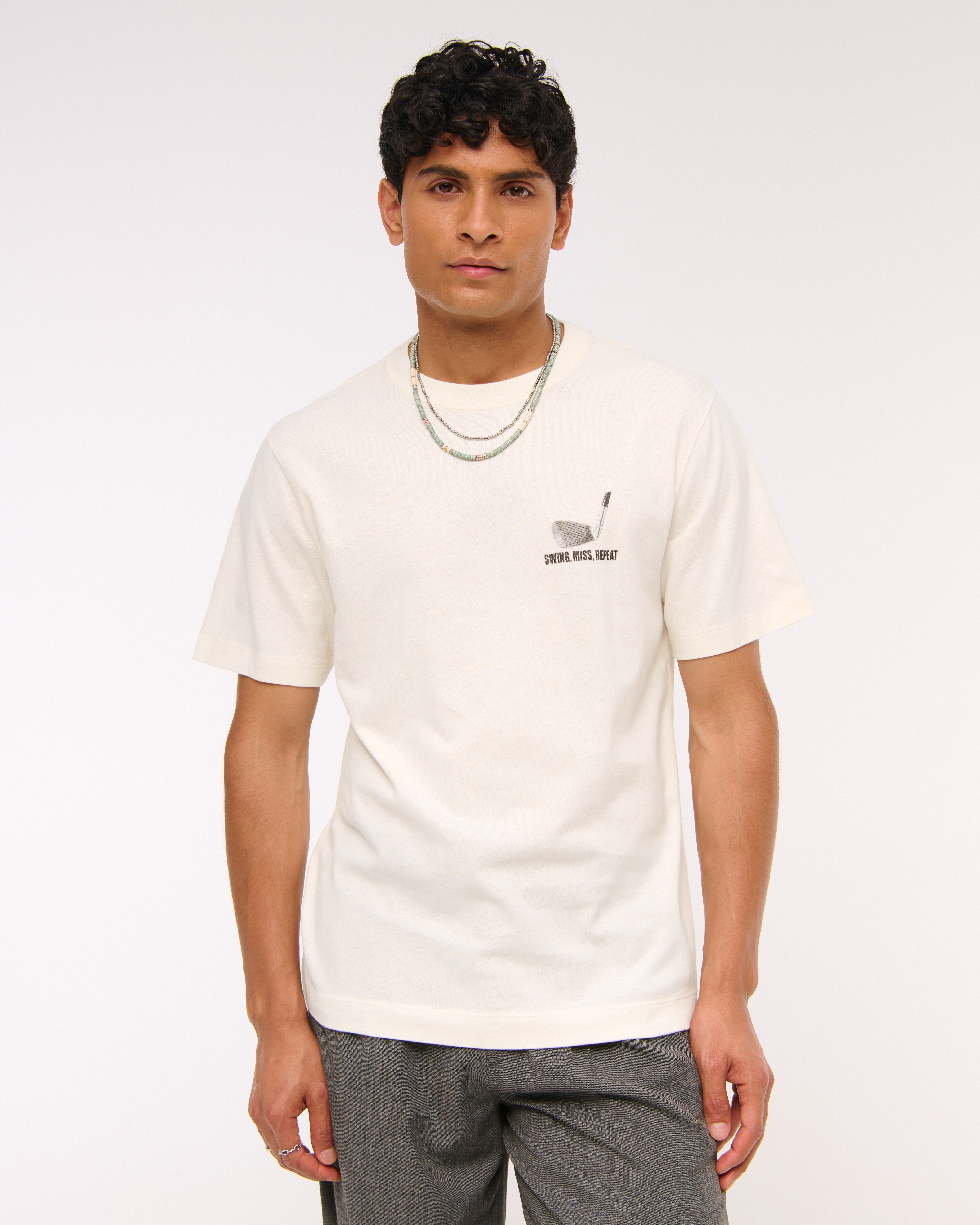 Abercrombie & Fitch Golf Classic Polished Graphic Tee In White