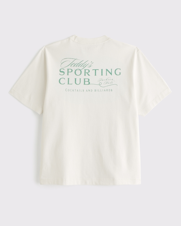 Premium Heavyweight Club Graphic Tee, Cream view 1