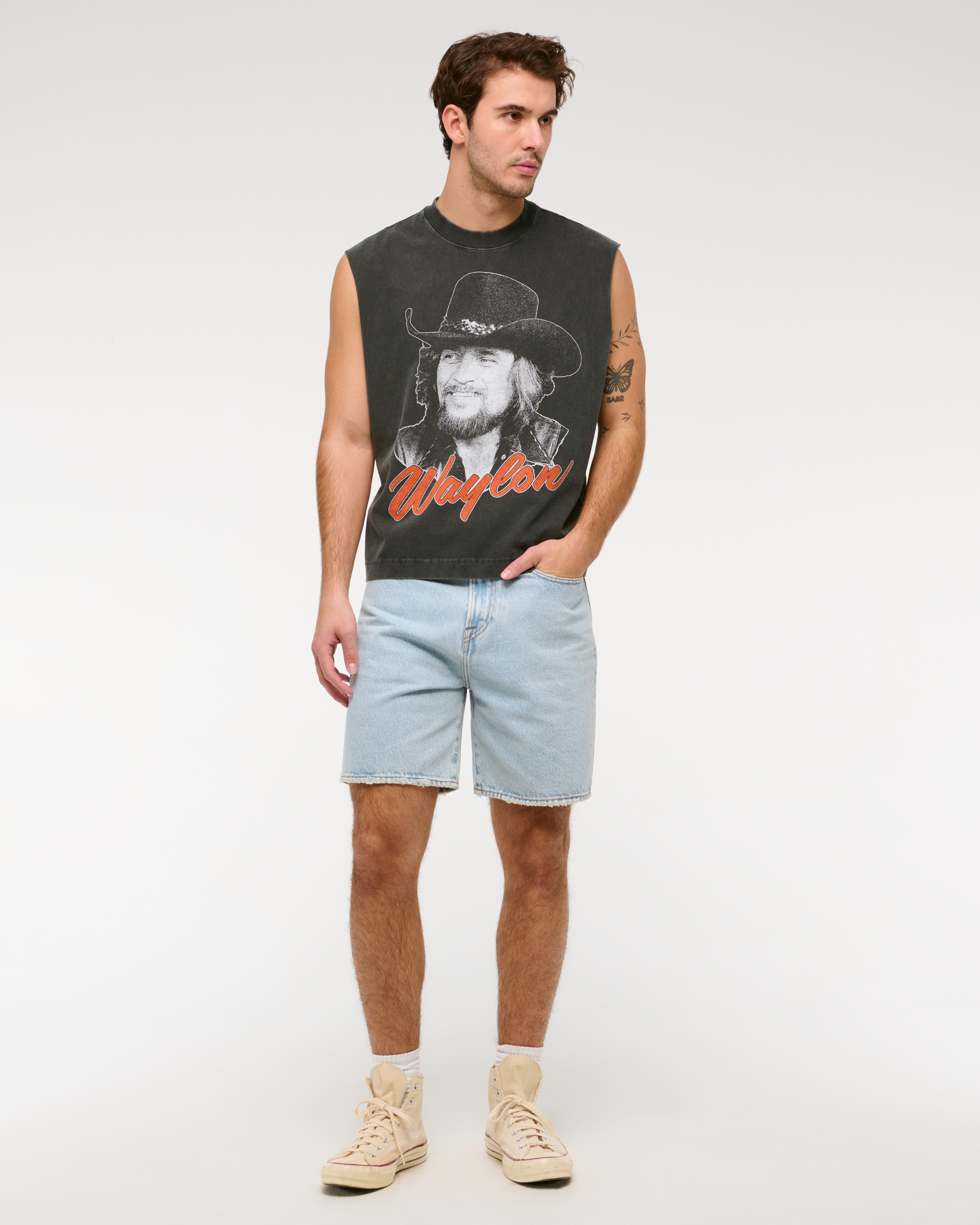 Men's Premium Heavyweight Cropped Waylon Jennings Tank