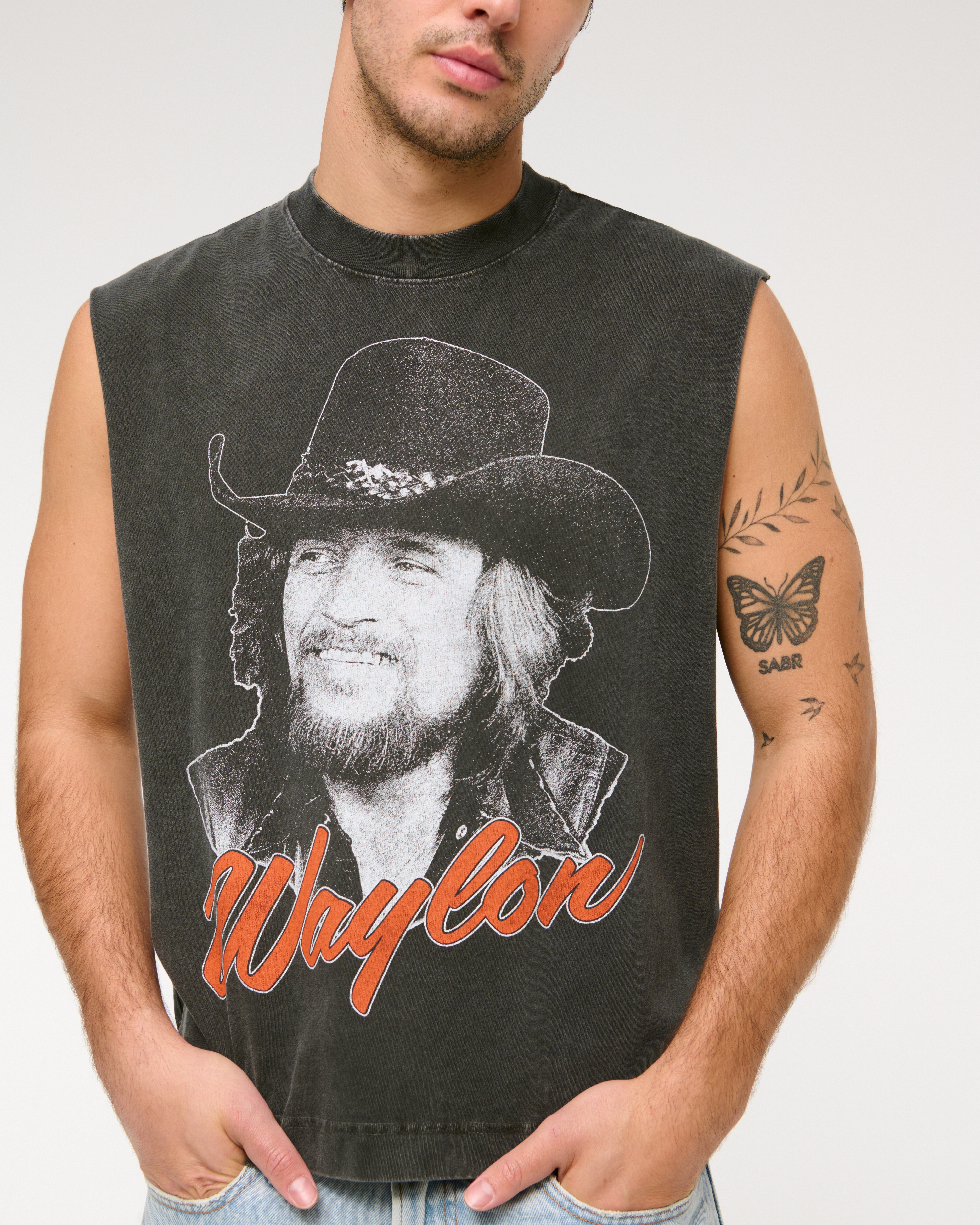 Men's Premium Heavyweight Cropped Waylon Jennings Tank
