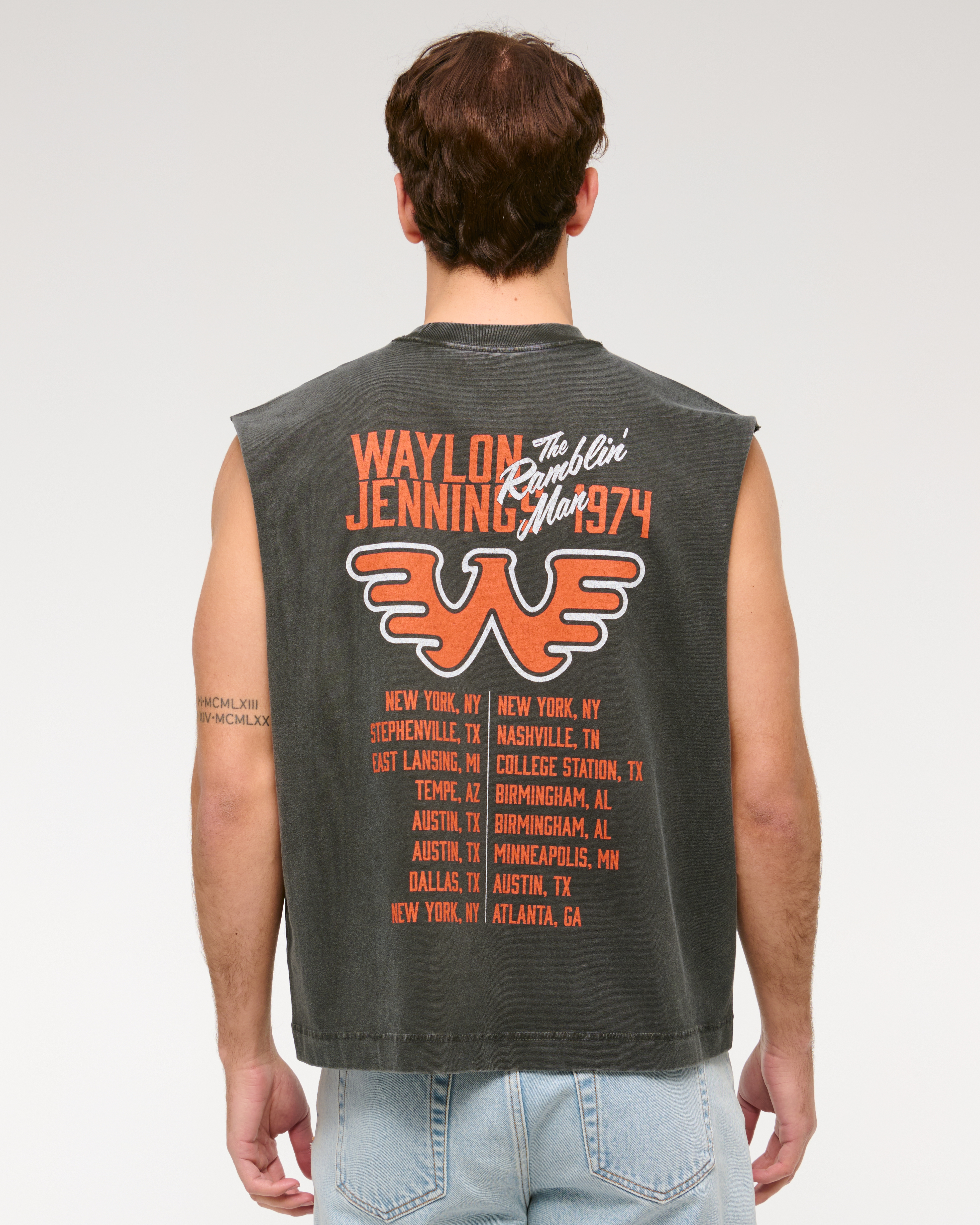 Tシャツ・カットソー Abercrombie & Fitch Premium Cropped Lone Star Tank Men's Premium Heavyweight Cropped Tee | Men's Clearance