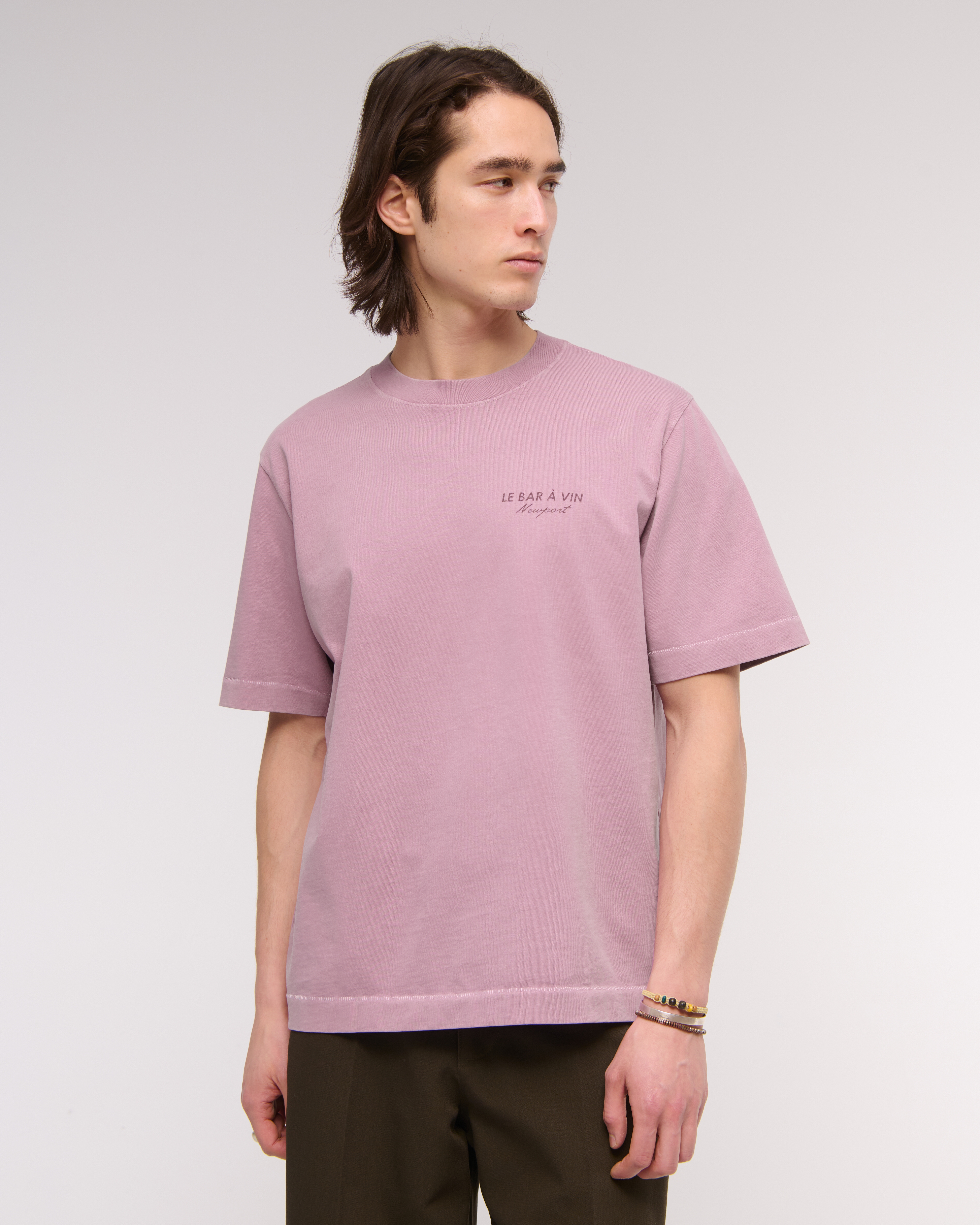 Abercrombie & Fitch Premium Heavyweight 2.0 Bar Graphic Tee In Purple