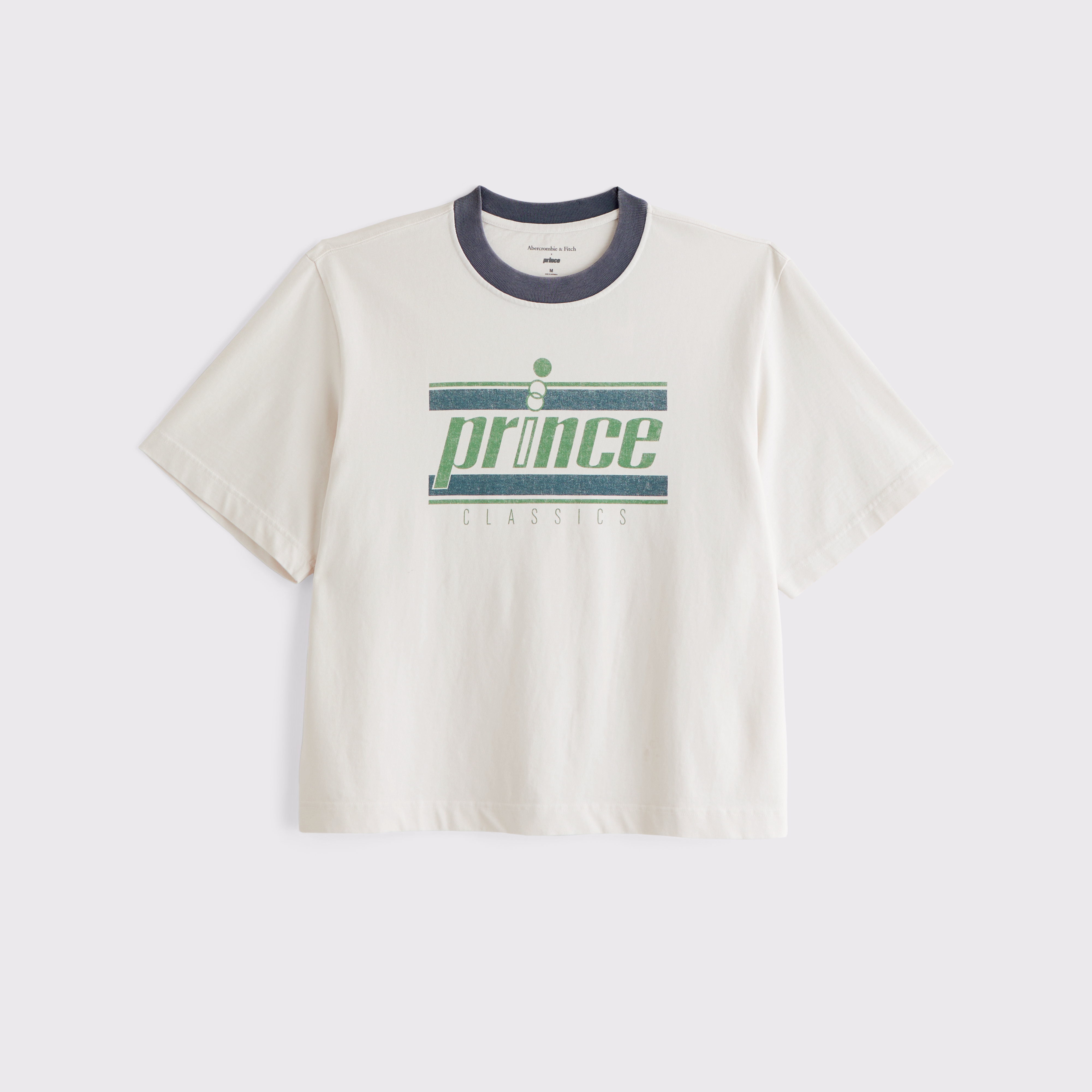 Abercrombie & Fitch Premium Heavyweight 2.0 Prince Tennis Graphic Tee In White