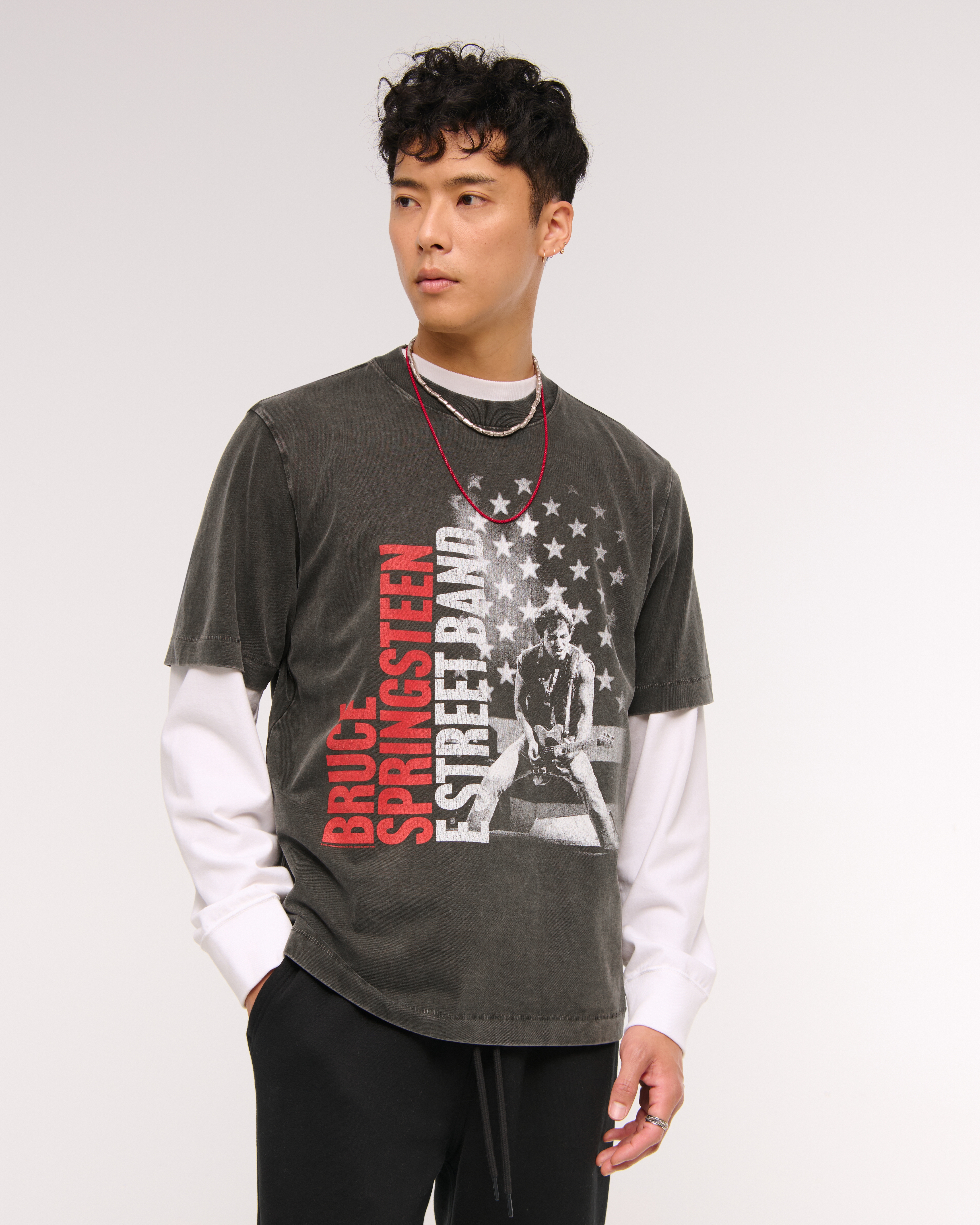 Tシャツ・カットソー Abercrombie & Fitch Premium Bruce Springsteen Tank Men's Premium Heavyweight Cropped Bruce Springsteen Tank