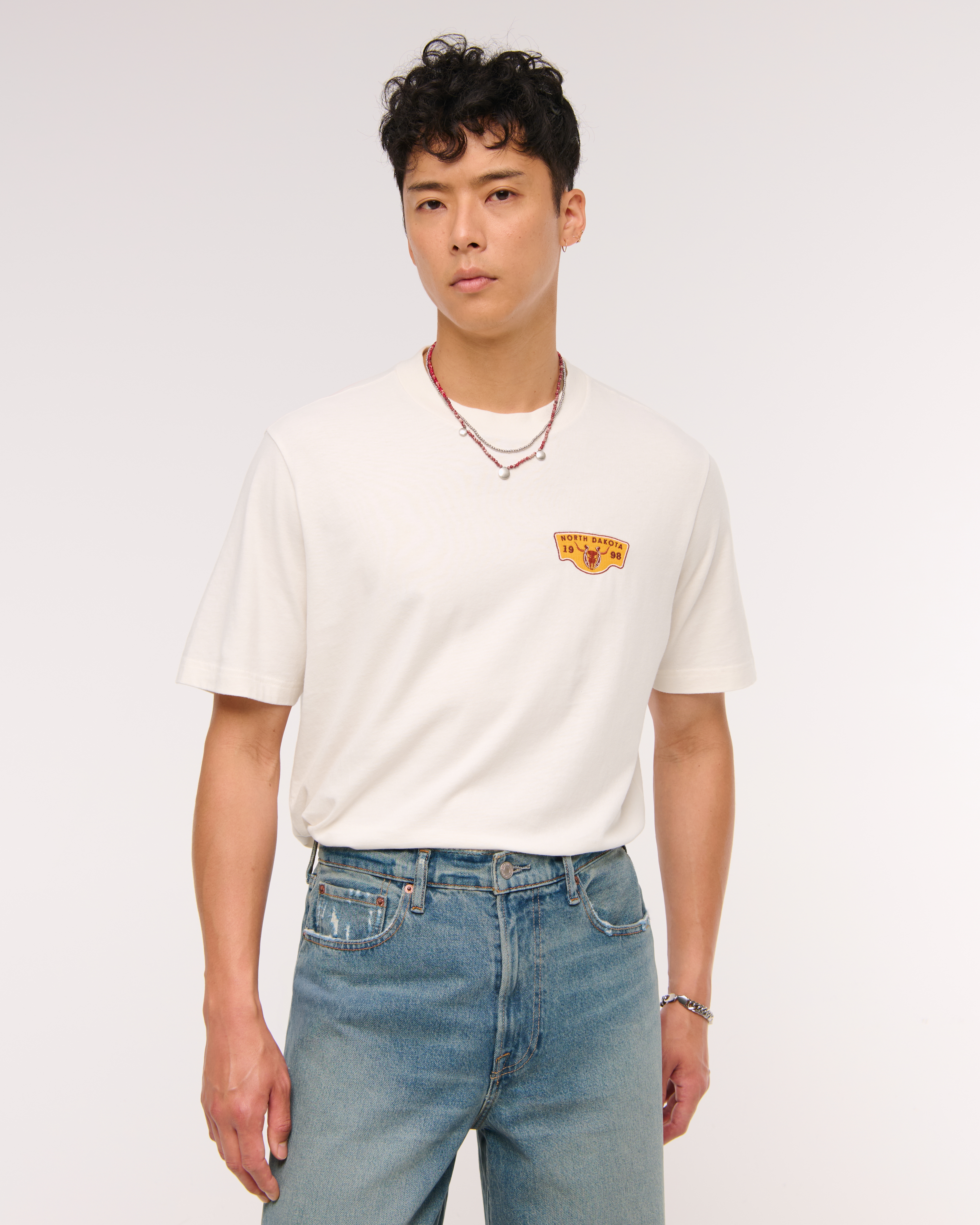 メンズ パッチ ヴィンテージ風グラフィックTシャツ | メンズ