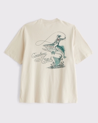 Tee mit Angel-Grafik im Vintage-Style