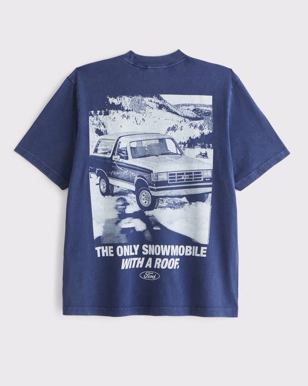 Bronco Vintage-Inspired Graphic Tee, Midnight Blue view 1
