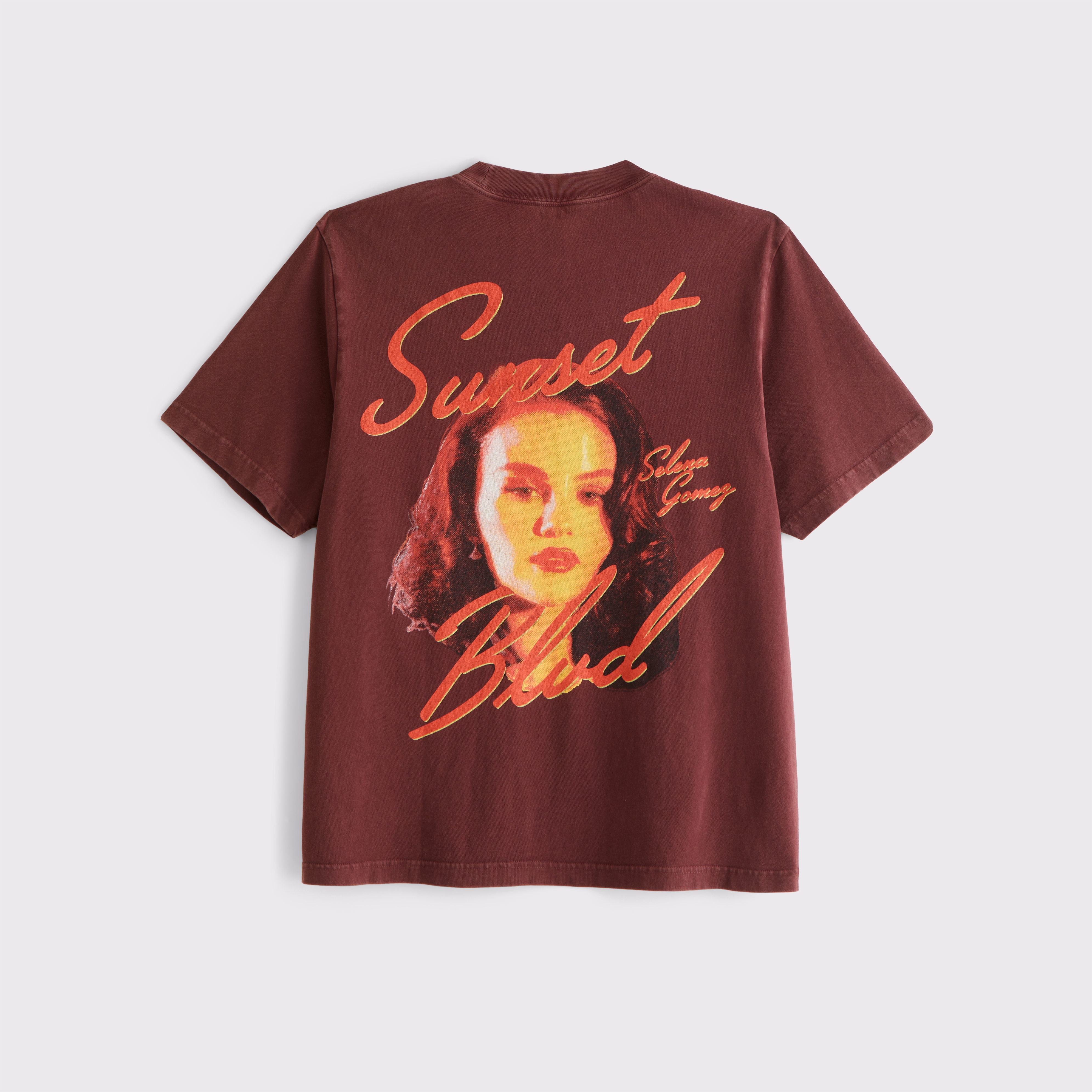 Abercrombie & Fitch Selena Gomez Vintage-inspired Graphic Tee In Burgundy