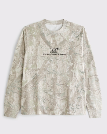 メンズ プレミアムヘビーウェイト2.0グラフィックロゴ長袖Tシャツ 