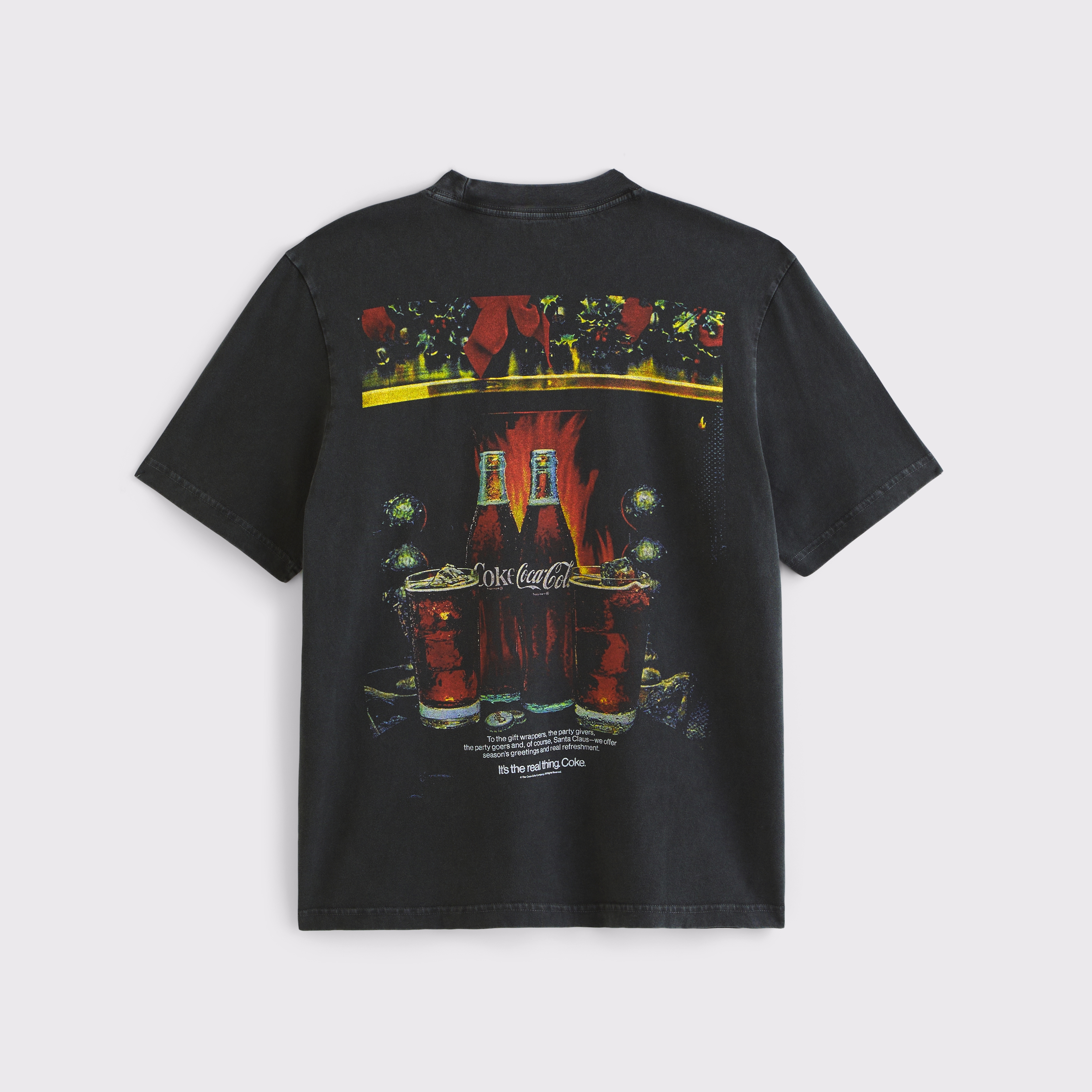 Abercrombie & Fitch Coca-cola Vintage-inspired Graphic Tee In Black