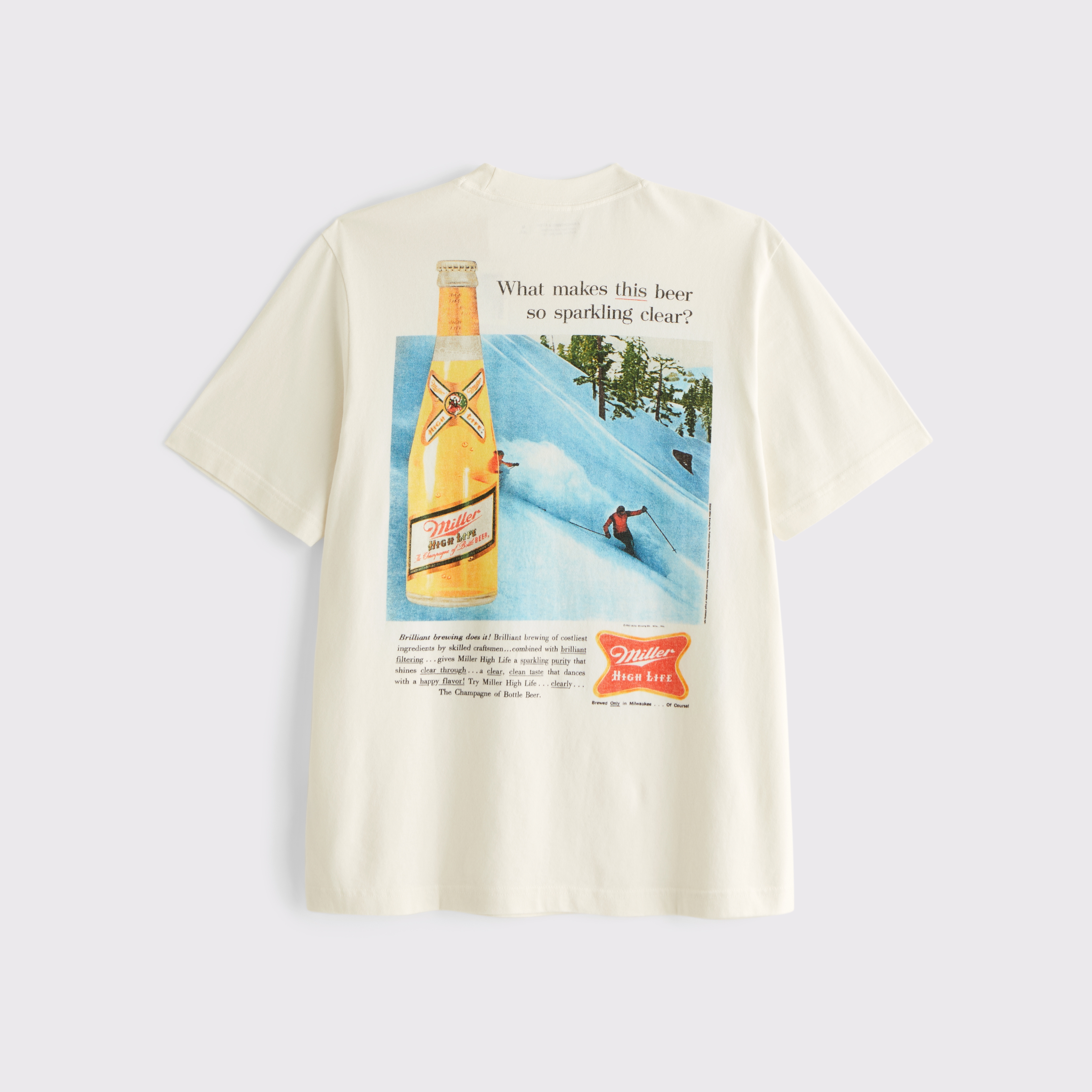 Abercrombie & Fitch Miller High Life Vintage-inspired Graphic Tee In White
