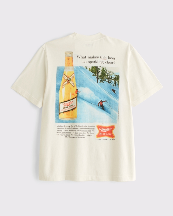 Miller High Life Vintage-Inspired Graphic Tee, Porcelain view 1