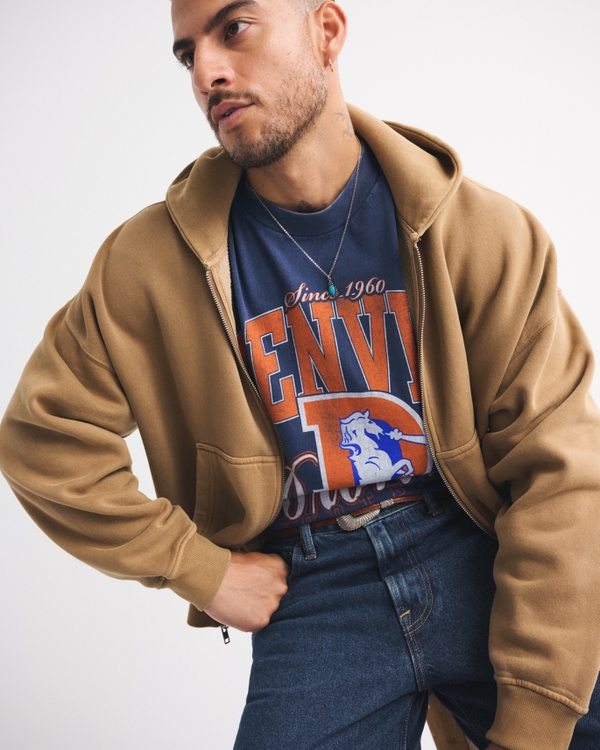 Denver Broncos Vintage-Inspired Graphic Tee, Navy-broncos view 1