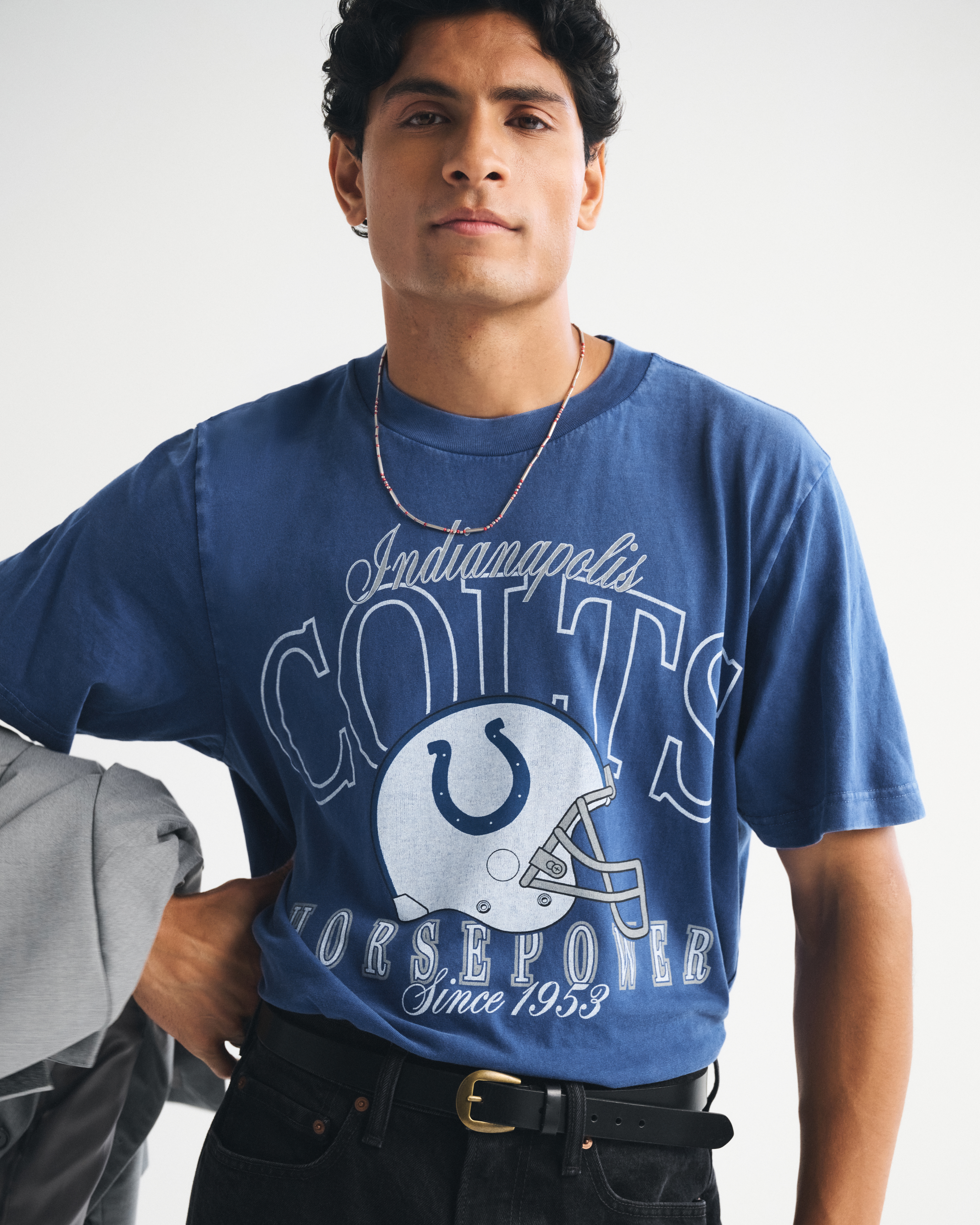 Abercrombie & Fitch Indianapolis Colts Vintage-inspired Graphic Tee In Blue