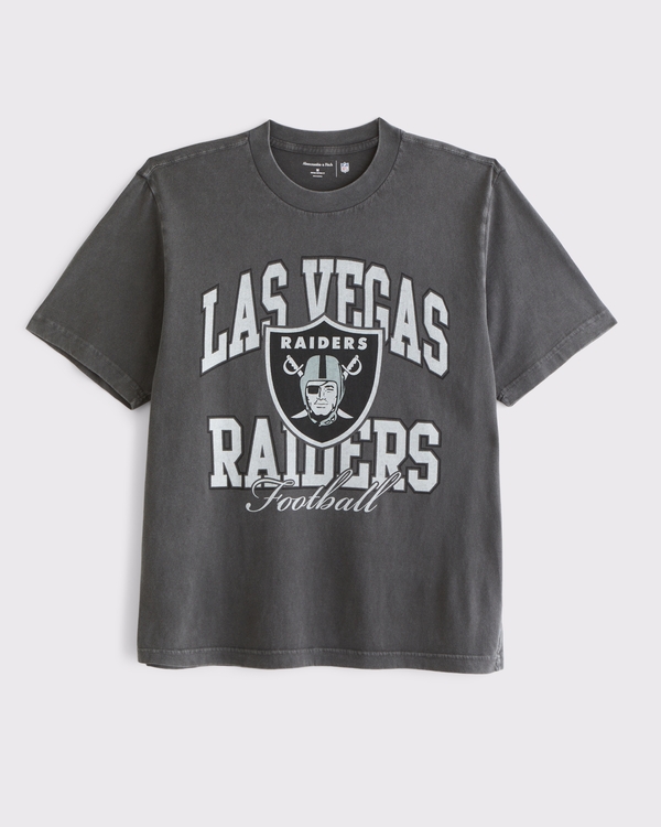 Las Vegas Raiders Vintage-Inspired Graphic Tee, Gray-raiders view 1