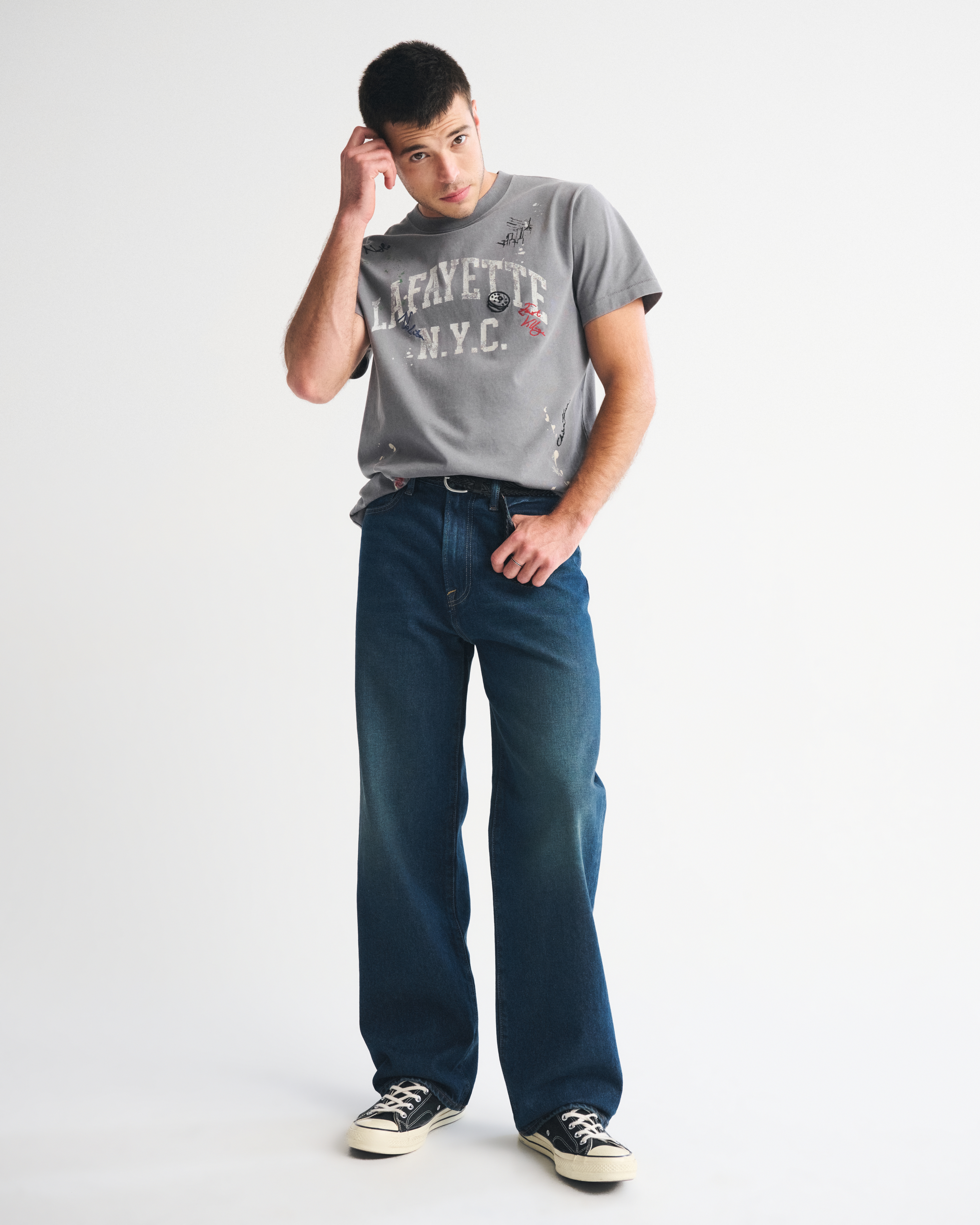 Мужские футболки Abercrombie & Fitch Premium Heavyweight 2.0 NYC Graphic Tee — фото 3