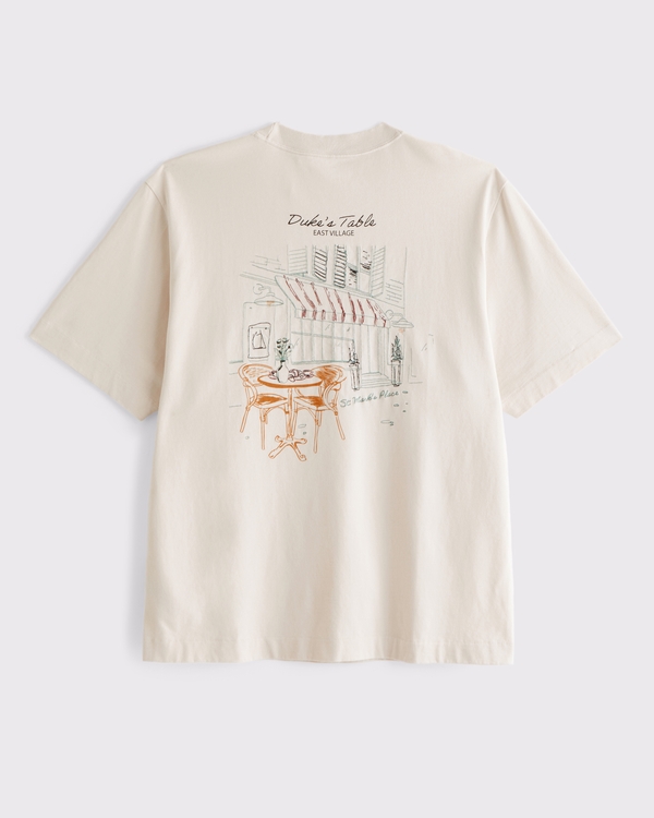 プレミアム ヘビーウェイト2.0グラフィックTシャツ, ウォームベージュ view 1