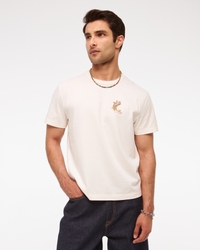 Men's Fishing Classic Polished Graphic Tee in Cream | Size XS | Abercrombie & Fitch