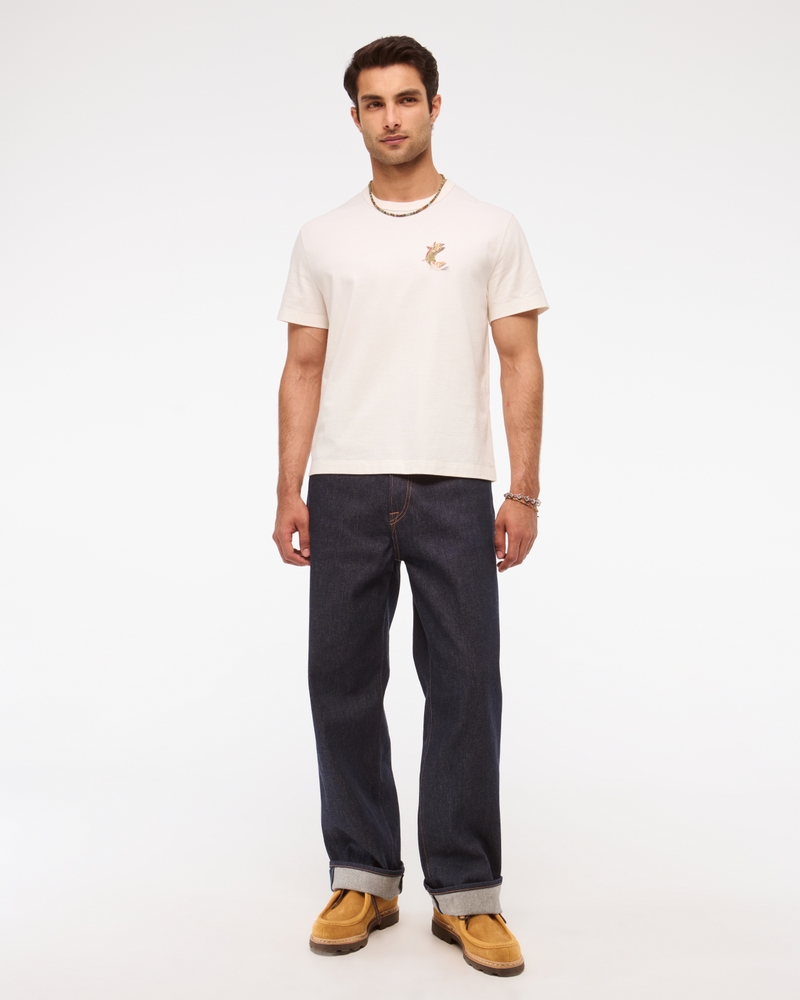 Men's Fishing Classic Polished Graphic Tee in Cream | Size XS | Abercrombie & Fitch