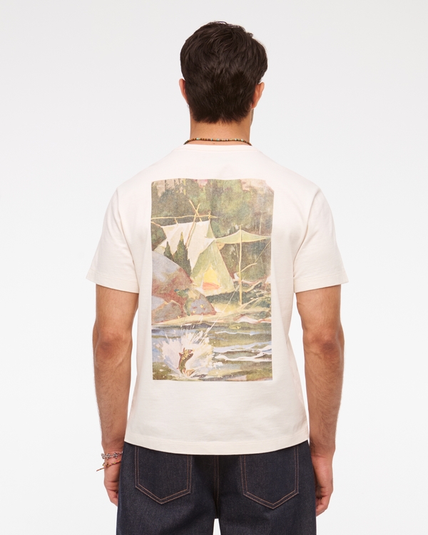 Fishing Classic Polished Graphic Tee, Cream view 1