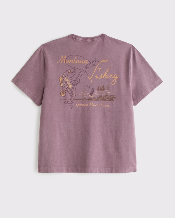 Fishing Classic Polished Graphic Tee, Eggplant view 2