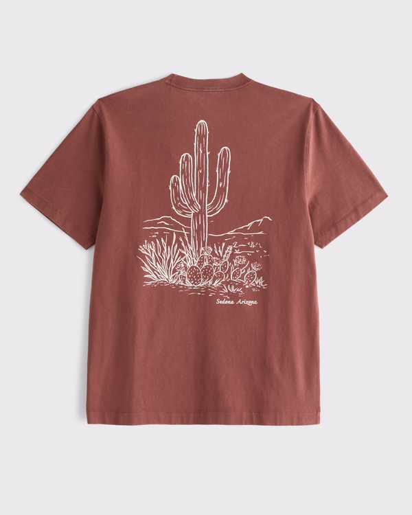 Camiseta clásica y elegante con gráfico de Sedona, Rojo Ladrillo view 1