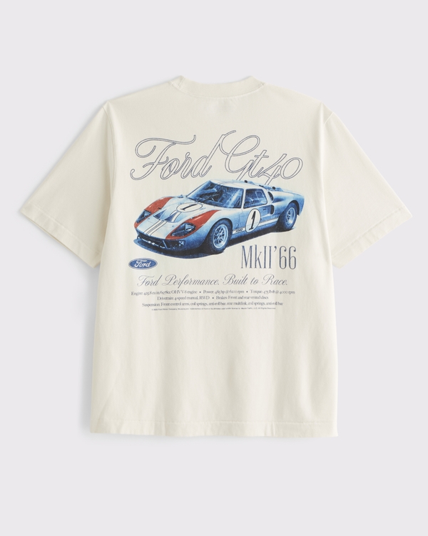 Premium Heavyweight 2.0 Ford Graphic Tee, Cream view 1