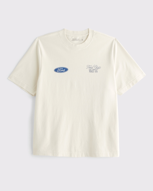 Premium Heavyweight 2.0 Ford Graphic Tee, Cream view 2