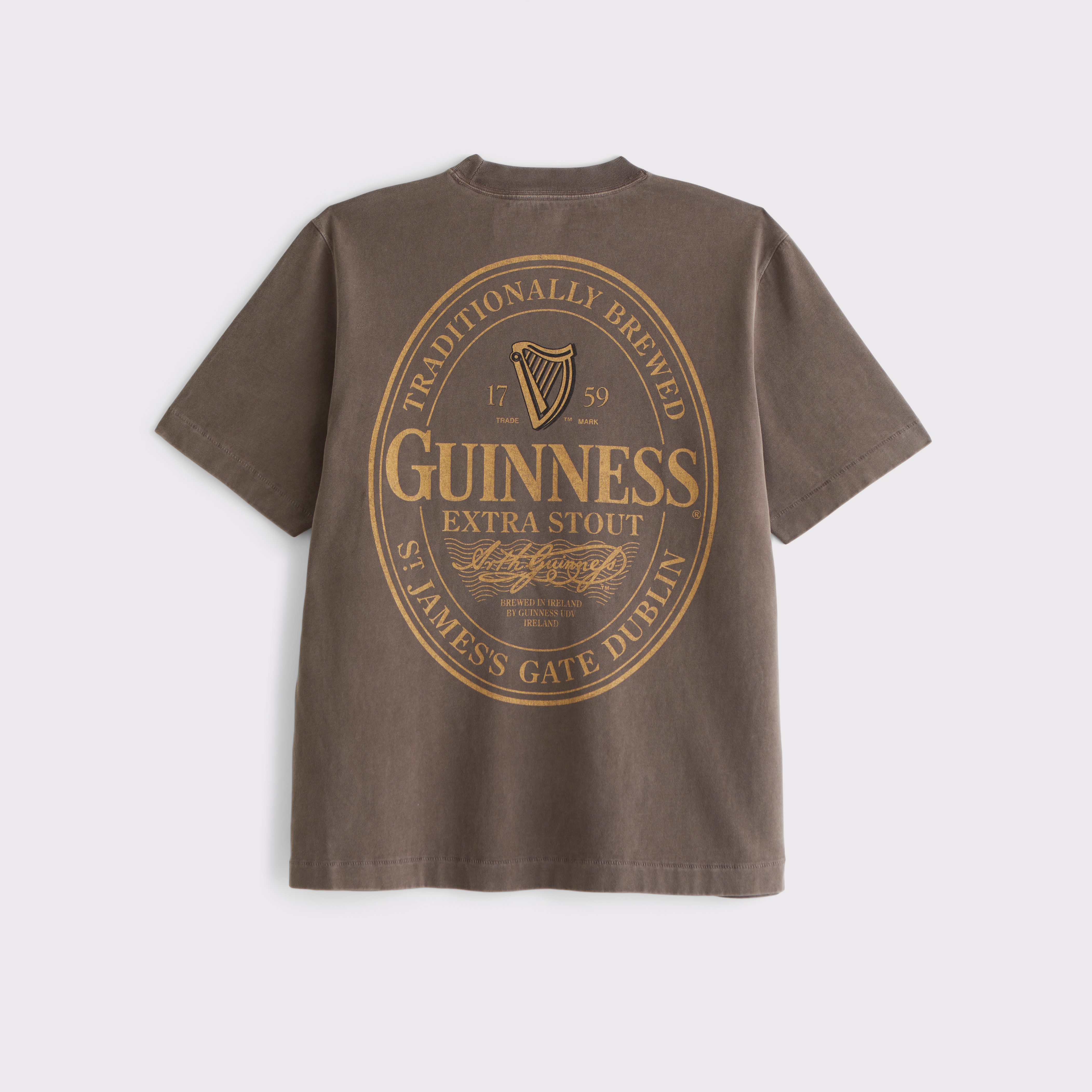 Abercrombie & Fitch Premium Heavyweight 2.0 Guinness Graphic Tee In Brown