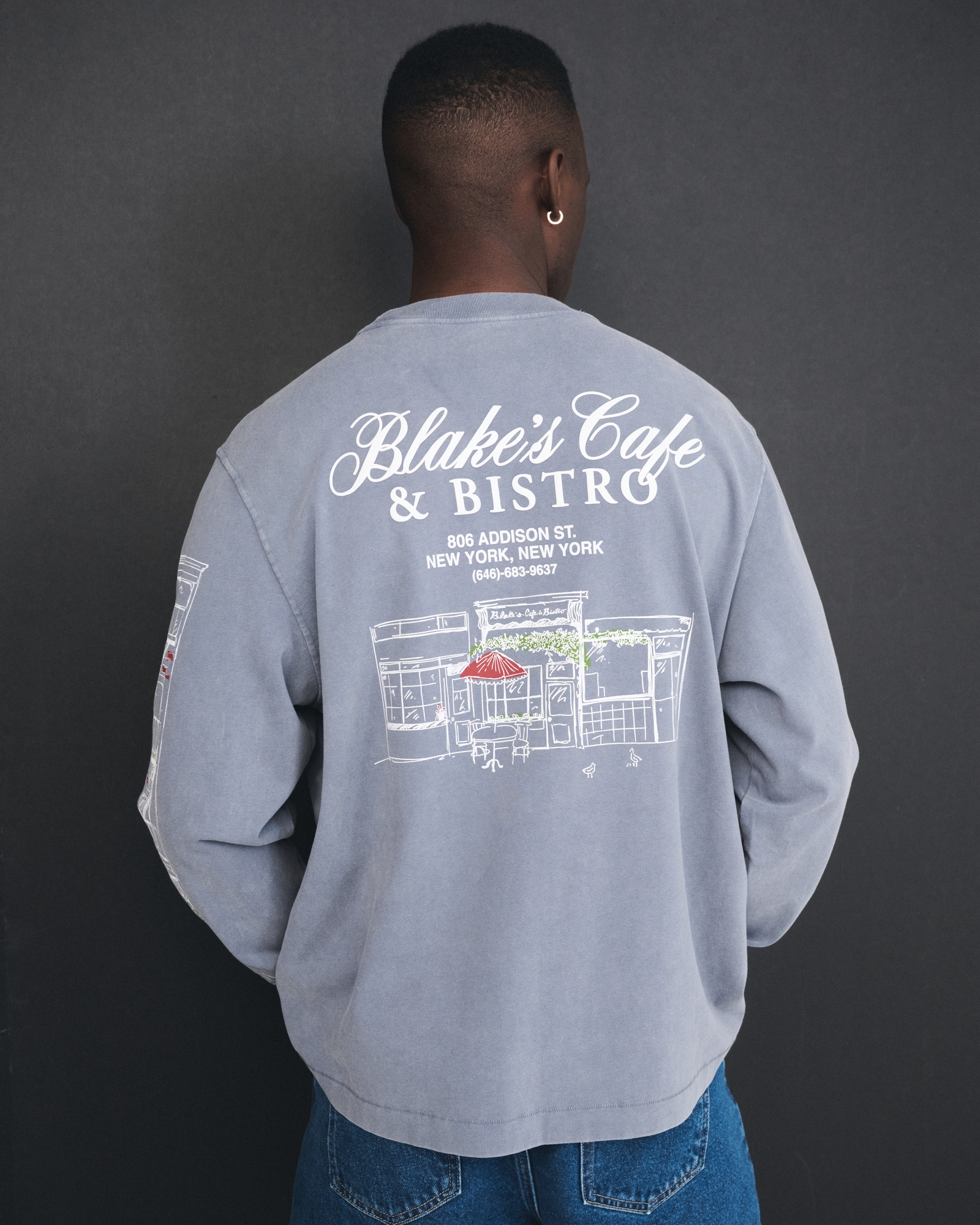 Long-Sleeve Premium Heavyweight 2.0 Cafe Graphic Tee