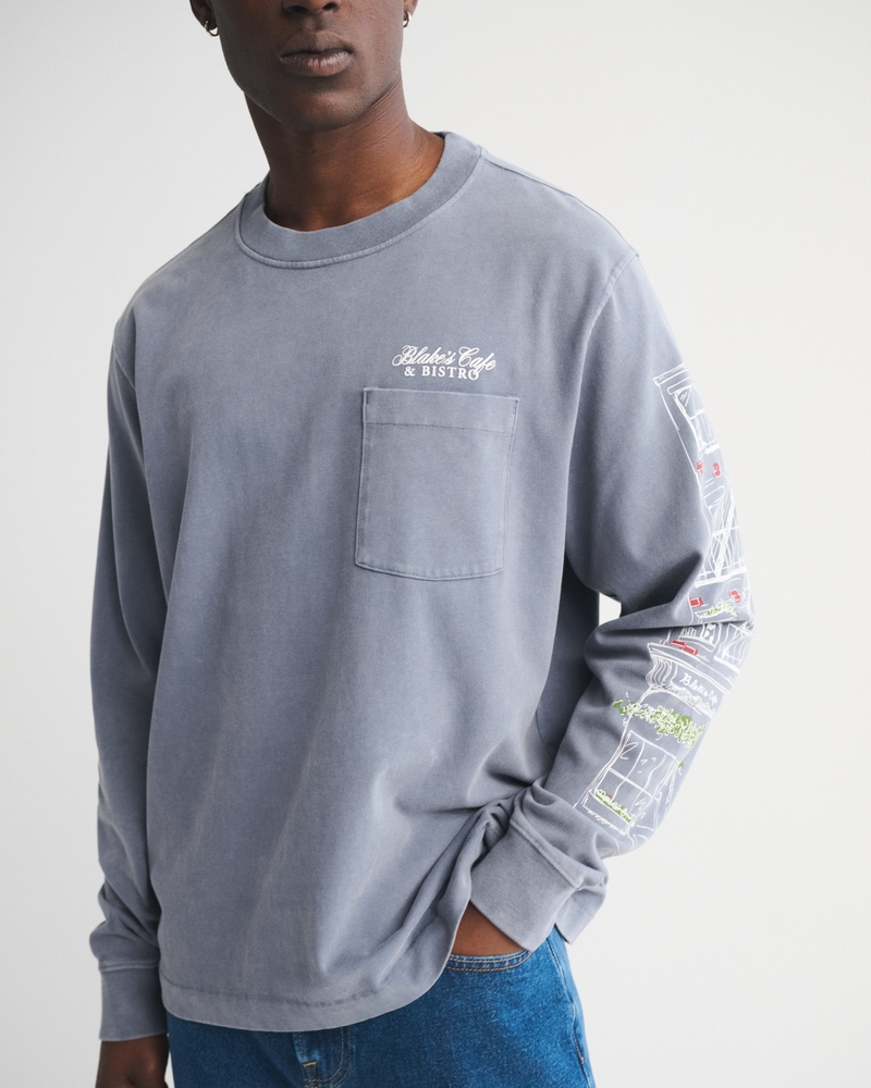 Long-Sleeve Premium Heavyweight 2.0 Cafe Graphic Tee