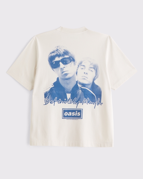 Camiseta premium gruesa 2.0 con gráfico de Oasis, Crema view 1
