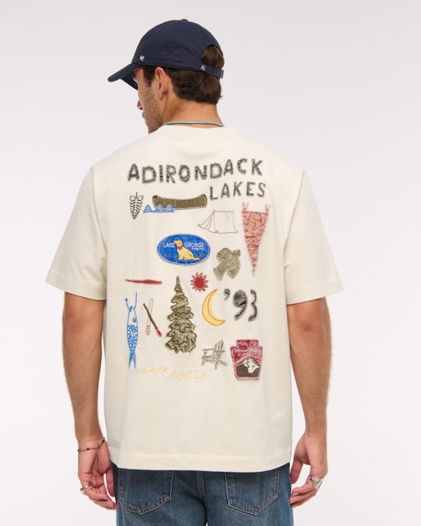 Premium Heavyweight 2.0 Adirondack Graphic Tee, Warm Beige view 1