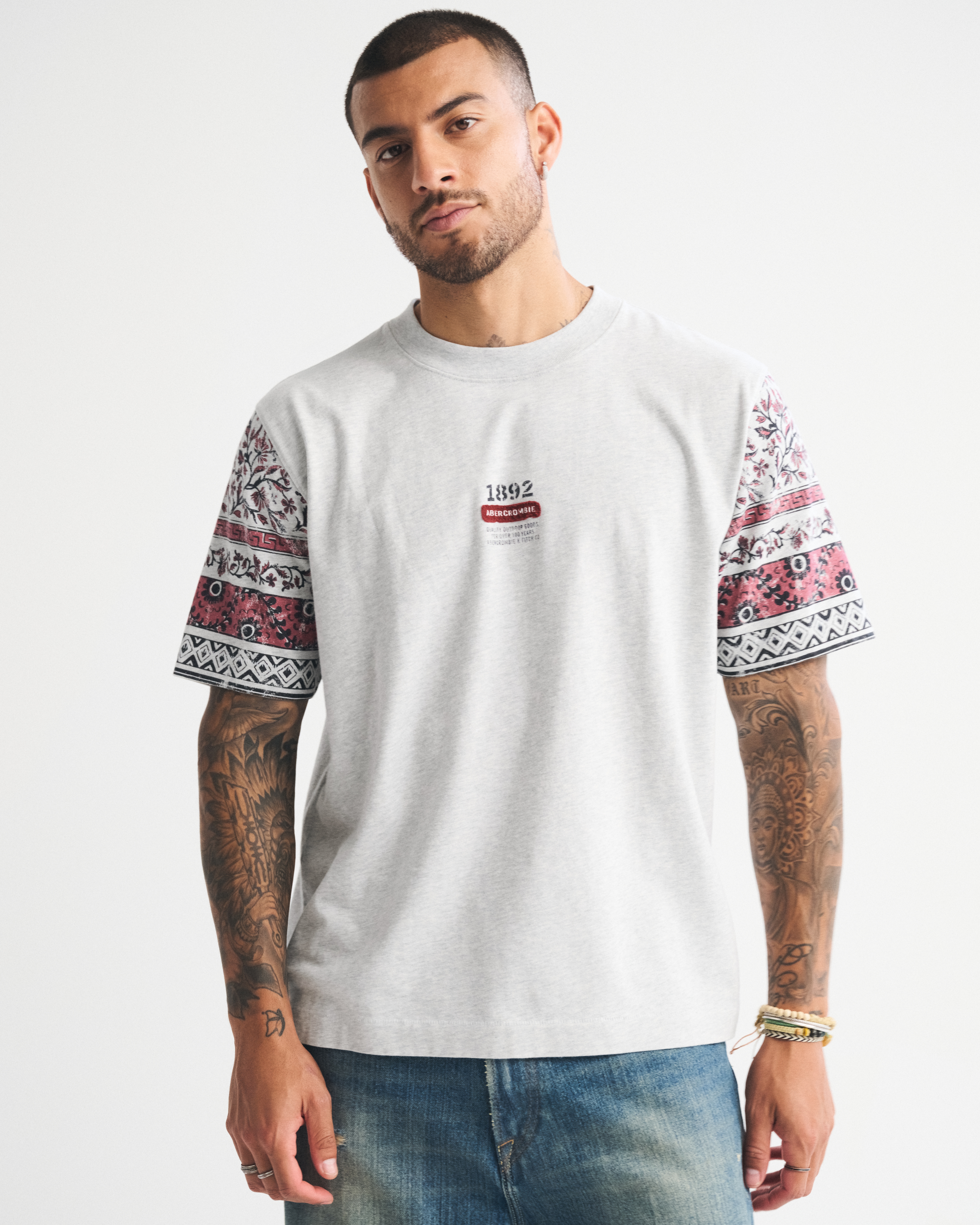 Abercrombie & Fitch Premium Heavyweight 2.0 Tee In Neutral