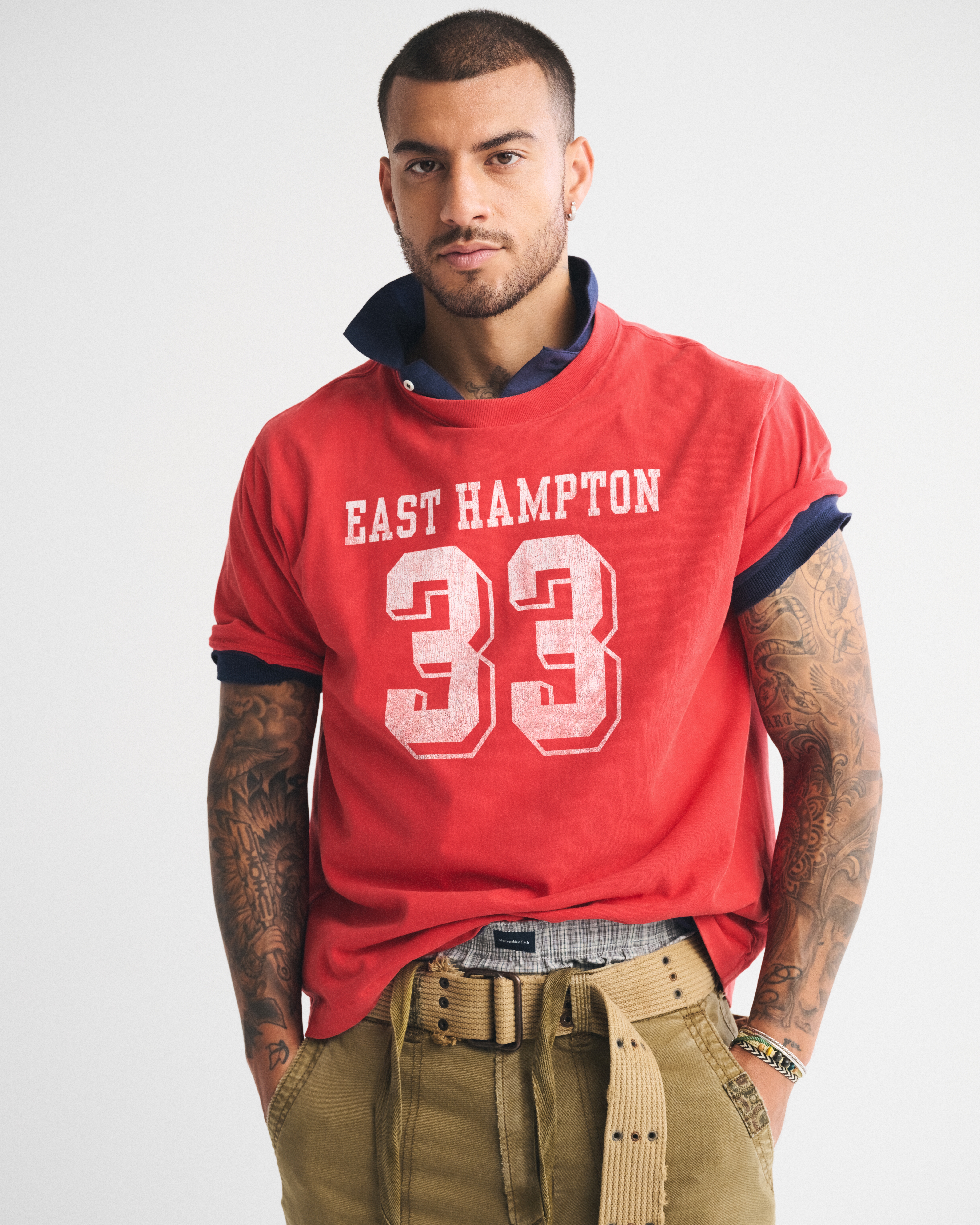 Abercrombie & Fitch Premium Heavyweight 2.0 Tee In Red