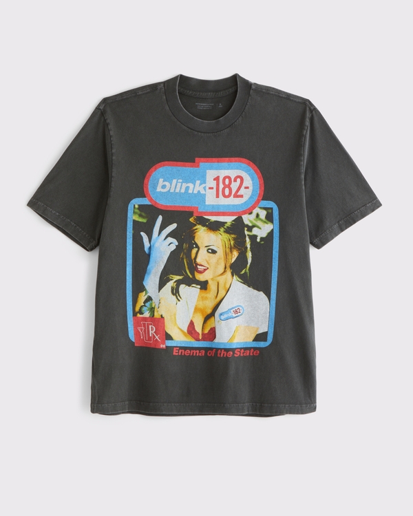 Vintage-Inspired Blink-182 Graphic Tee, Black view 1