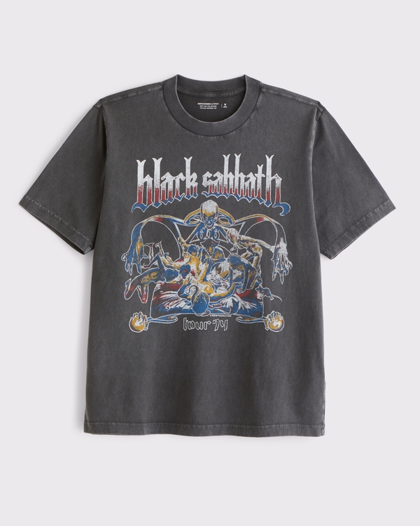 Black Sabbath Vintage-Inspired Graphic Tee, Dark Gray view 1