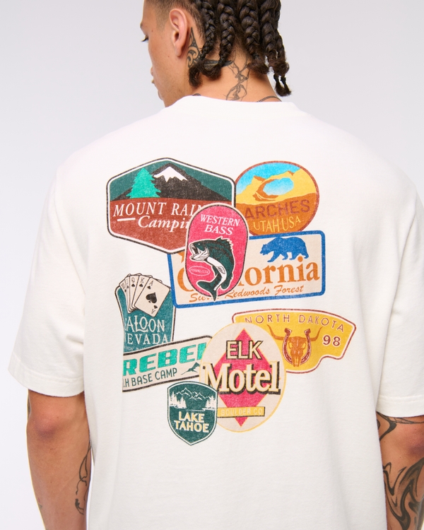 Destination Vintage-Inspired Graphic Tee, Cream view 1