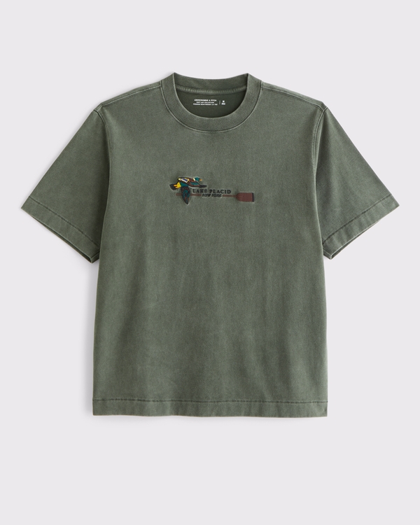 Premium Heavyweight 2.0 Lake Placid Graphic Tee, Thyme view 1
