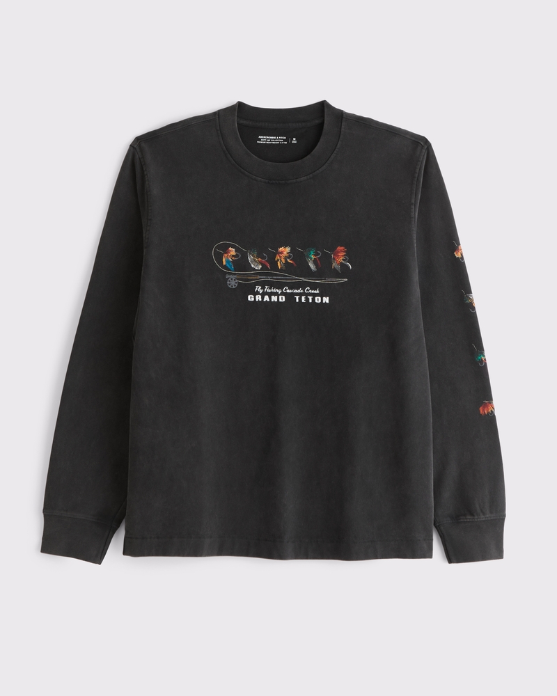 Abercrombie & Fitch★プレミアム 2.0 バーグラフィックTシャツ Men's Premium Heavyweight 2.0 Bar Graphic Tee | Men's